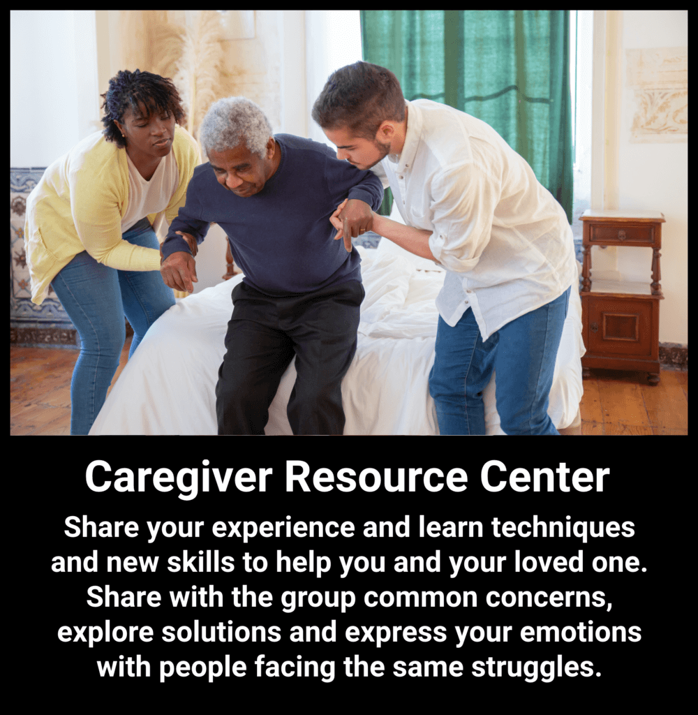 A poster on the caregiver resource center