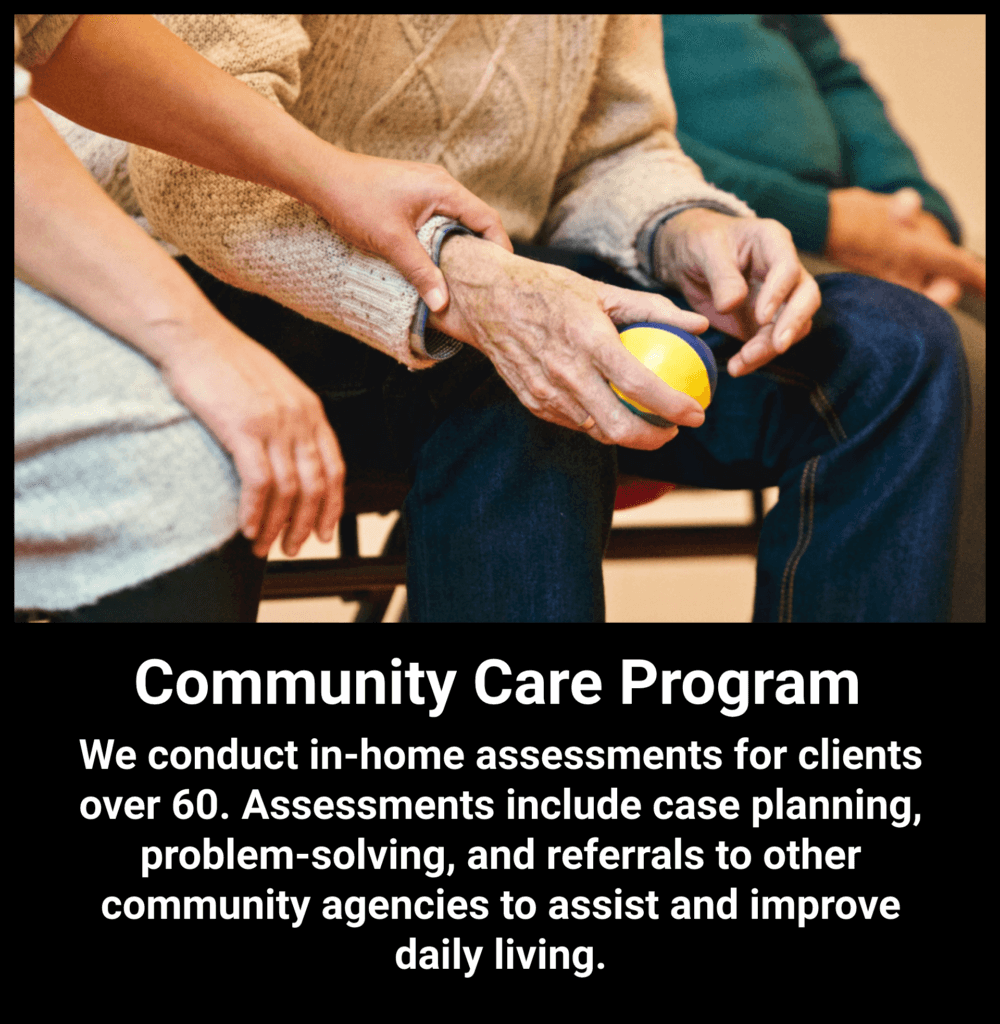 A poster on the community Care program for daily living